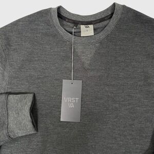 VRST R&R Waffle Crew Shirt Mens Large Gray Charcoal Heather Long Sleeve New